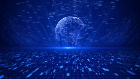 Cyber Futuristic Worldwide Business Global 3D World trade map of 5G smart deep tech space AI big data fintech web3 blockchain crypto money internet of things IOT. Speed online news Earth Security 4K - Powered by Shutterstock - Get 15% off with code: PIKWIZARD15