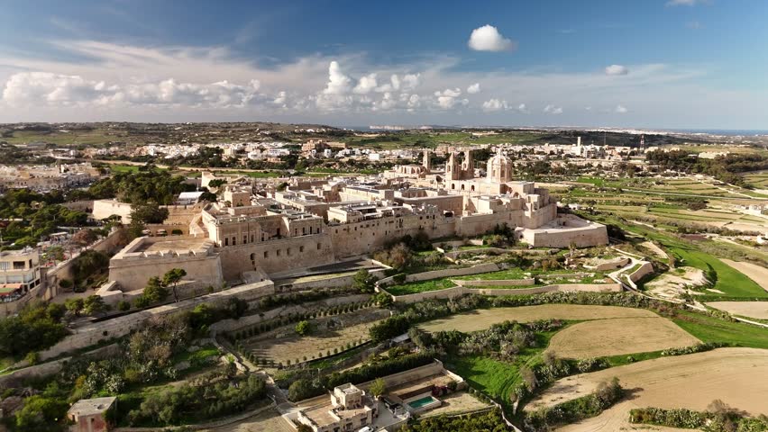 Aerial footage in Malta during winter holidays