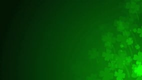 Green four-leaf clover shapes are moving from the bottom right of a gradient grid abstract background, horizontal composition. Nature motion graphic. Loop animation footage for graphic design. - Powered by Shutterstock - Get 15% off with code: PIKWIZARD15