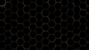 4k Abstract luxury honeycomb Black gradient striped hexagon geometry background. Futuristic triangles digital mesh cyber grid. Carbon gold metallic stripes. Geometric sci-fi graphic motion animation. - Powered by Shutterstock - Get 15% off with code: PIKWIZARD15