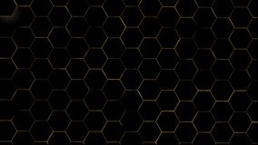 4k Abstract luxury honeycomb Black gradient striped hexagon geometry background. Futuristic triangles digital mesh cyber grid. Carbon gold metallic stripes. Geometric sci-fi graphic motion animation. - Powered by Shutterstock - Get 15% off with code: PIKWIZARD15
