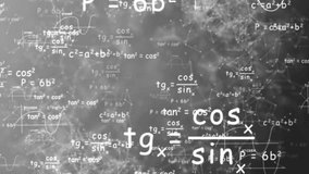Math and physics formulae pass through the screen and fall away. Animation of mathematical equations, diagrams and formulas floating against black background - Powered by Shutterstock - Get 15% off with code: PIKWIZARD15