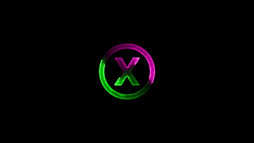 Animated neon letter X. neon color looping trendy glowing neon alphabet letter X. Educational concept with neon letter