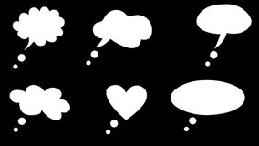 doodle hand drawn speech bubble animation on black background, A set of clouds speech bubble shapes animated.	
 - Powered by Shutterstock - Get 15% off with code: PIKWIZARD15