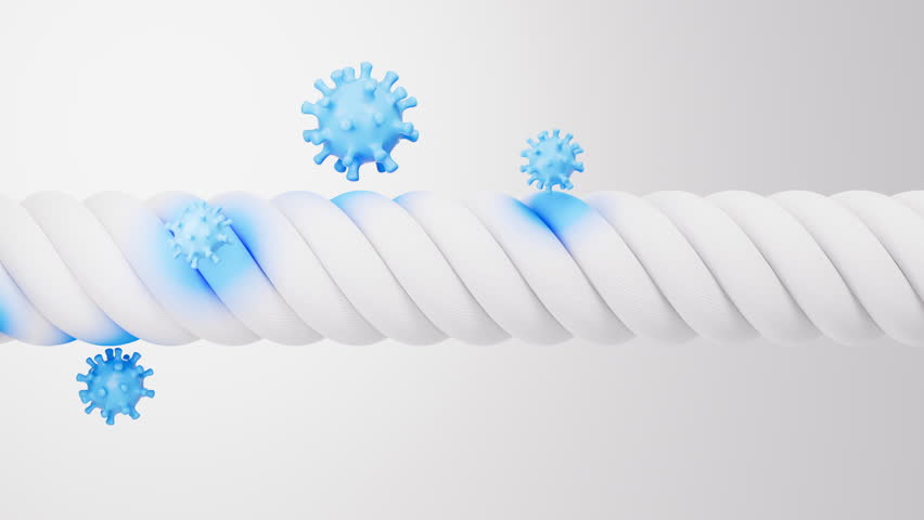An animation of 3d rendering antibiosis and antiviral fabric