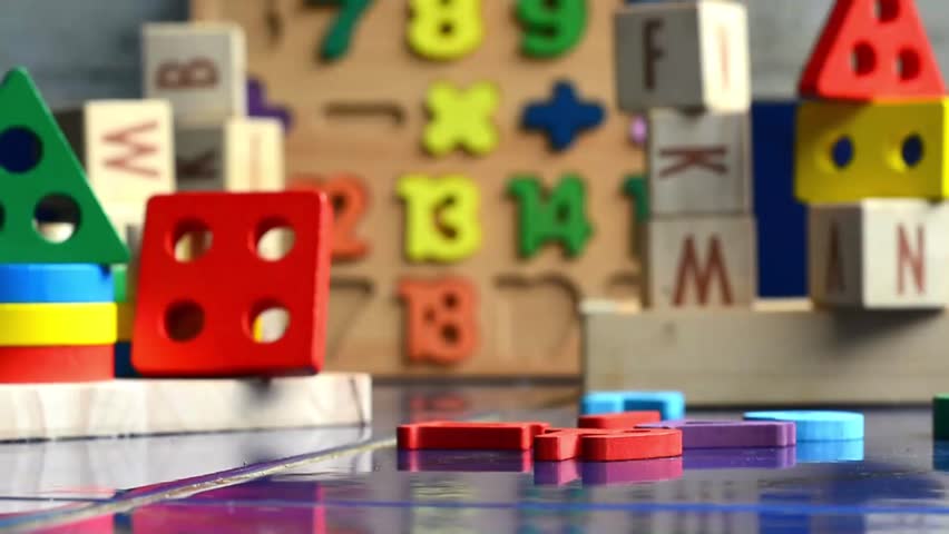 HAPPY word written on wood block. Content text on wooden table for your desing, concept.