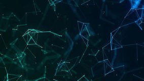 Abstract digital connection moving dots and lines. Technology background. Network connection structure. Dark background. Digital background. Colored polygonal space. 3D rendering. 3D Illustration - Powered by Shutterstock - Get 15% off with code: PIKWIZARD15