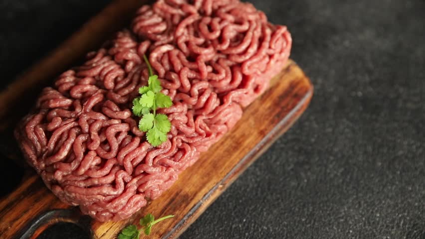 minced meat fresh beef meat tasty eating cooking meal food snack on the table copy space food background rustic top view 