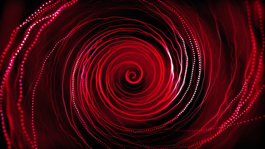 Red tunnel looped. Red background of circles fly. Hi-tech, sci-fi red background. Wavy spiral rotations of red glowing lines. Magenta cyber space. Radial circles move slowly. HD, 4K, 60 fps.