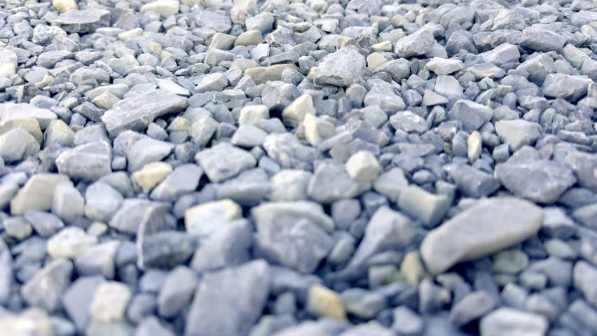 Pebbles, stone. Crushed rubble, coarse fraction. Construction crushed stone, building materials. High quality 4k footage