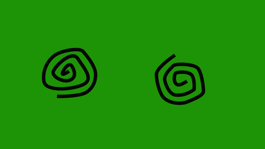 dizzy faces eye animation isolated green. eyes effects