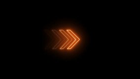 Neon arrow loading icon animation.Glowing neon arrow direction on black background. - Powered by Shutterstock - Get 15% off with code: PIKWIZARD15