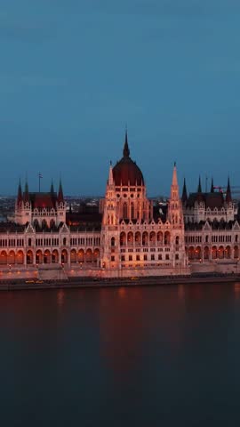 Establishing Aerial view of Budapest Cityscape - Hungary Capital Skyline at daytime