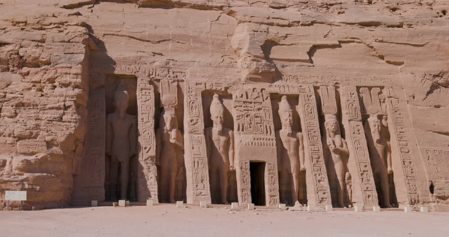 Early morning at Hathor-Temple Nefertari in Abu Simbel, Egypt