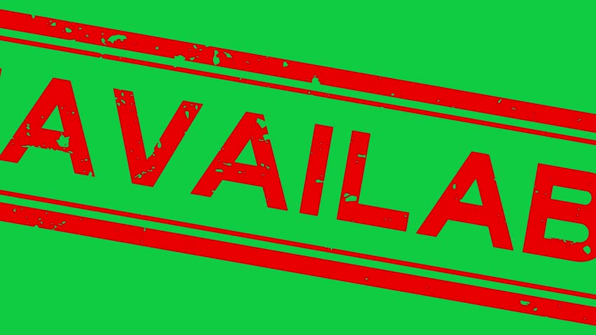 Grunge red unavailable word square rubber seal stamp zoom on green background