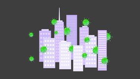 Virus cells are spreading in the city. Loop animation without background. - Powered by Shutterstock - Get 15% off with code: PIKWIZARD15