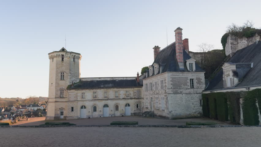 Charming castle view in Saint-Aignan at dawn, evokes history