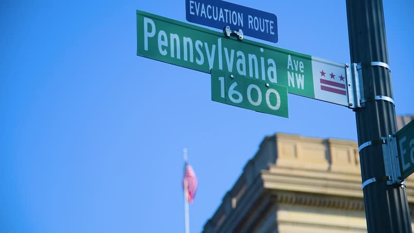 1600 Pennsylvania Avenue in Washington DC, USA. The White House address