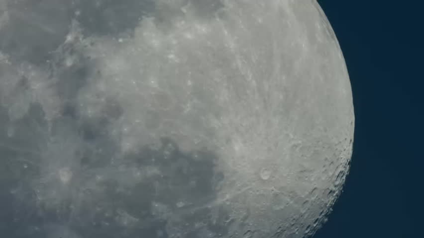 Close Up Of Moon In The Darkness Of Night, telescope view.