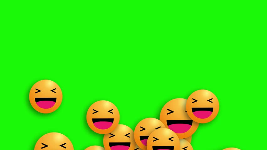Emoji transitions pack on green screen background, 4k green screen video overlay, motion graphic element.