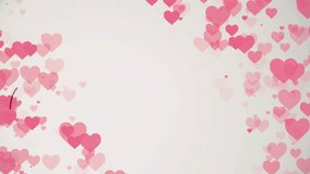 Romantic hand drawn heart line with pink floating hearts background for love and valentine - Powered by Shutterstock - Get 15% off with code: PIKWIZARD15
