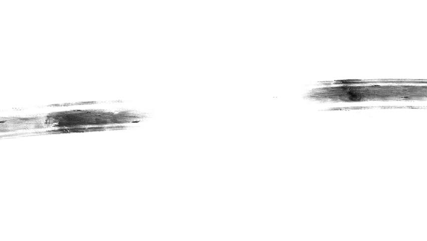 Animation of hand drawn transition. Brush stroke black and white background