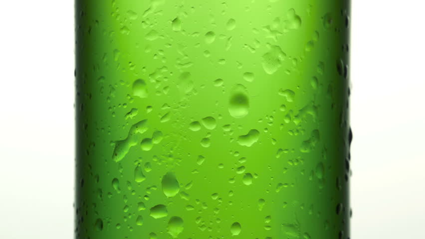 Texture water drops on the bottle of beer.