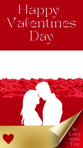 Hd animated video with copy space for Valentine's Day-Couple in love, Lovers
