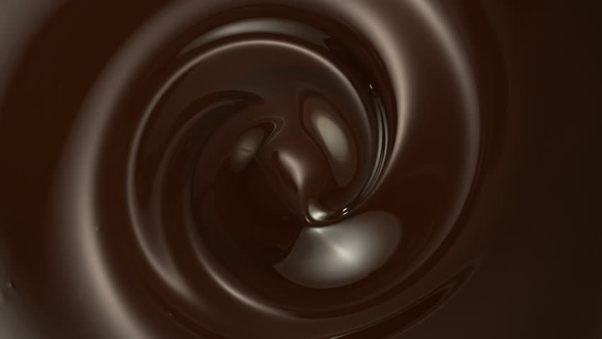 Super Slow Motion of Whirling Melted Chocolate . Filmed on High Speed Cinema Camera, 1000 Fps