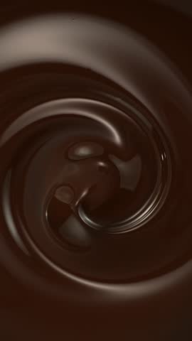 Super Slow Motion of Whirling Melted Chocolate . Filmed on High Speed Cinema Camera, 1000 Fps