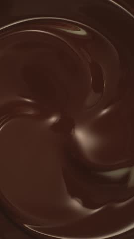 Super Slow Motion of Whirling Melted Chocolate . Filmed on High Speed Cinema Camera, 1000 Fps