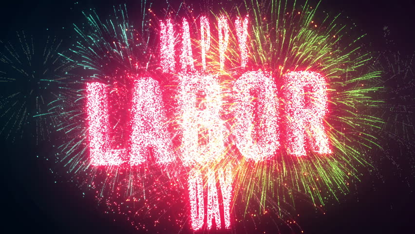Labor Day Fireworks Display Happy laborday. 3D Illustration