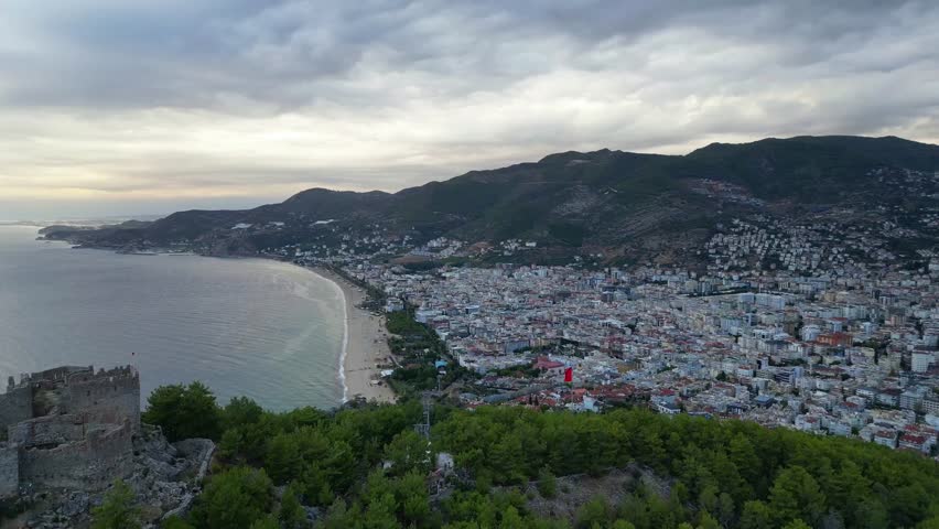 fortress of alanya in turkey. High quality FullHD footage