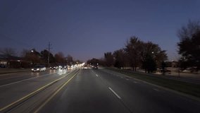 Driving in on the road at night time. Wide POV wide view shot - Powered by Shutterstock - Get 15% off with code: PIKWIZARD15
