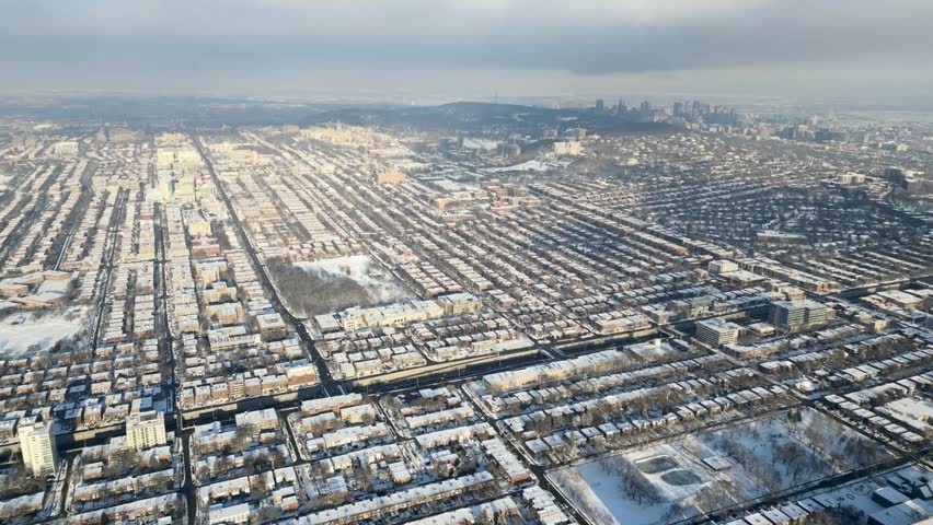 Suburban Winter in Montreal, Quebec, Canada