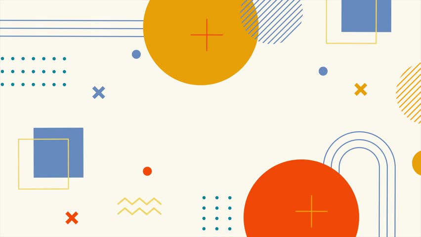 colorful shapes and vibrant patterns forming an abstract geometric background seamless 4k video background motion pop art design