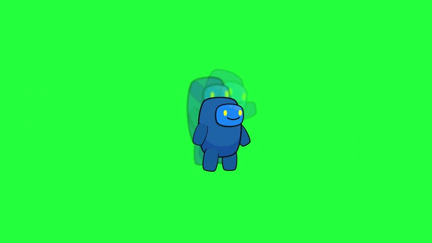 Simple robot throwing and jumping animation with green screen