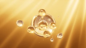 Golden abstract spheres, golden molecules and glass spheres,Concept skin care Cosmetics background, 3d rendering. Motion Graphic. - Powered by Shutterstock - Get 15% off with code: PIKWIZARD15