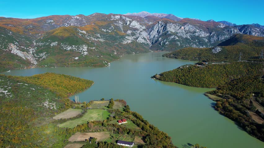 Mountain Village Agritourism Guesthouse by Koman Lake with Terraced Farms and Scenic Mountain Landscape in Northern Albania