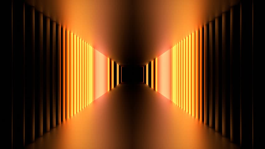 VJ Tunnel Pillar Corridor Flash Club Yellow 3d render loop