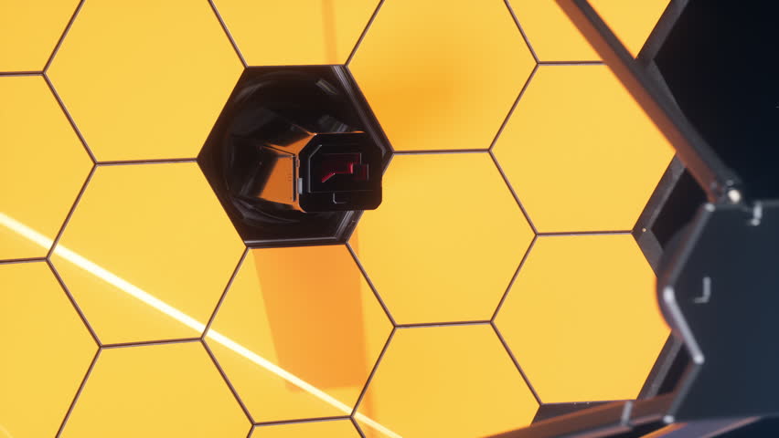 The James Webb space telescope on the background of a planet. The concept of space research