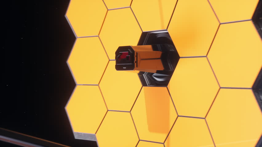 The James Webb space telescope on the background of a planet. The concept of space research