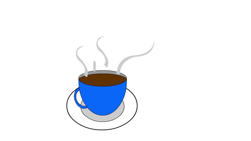A beautifully animated steaming tea cup with realistic smoke swirling gently upward. Perfect for use in coffee shop promotions, tea-related content, advertisements, relaxation themes, or cozy ambiance