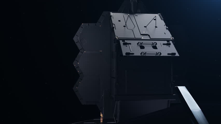 The James Webb space telescope on the background of a planet. The concept of space research