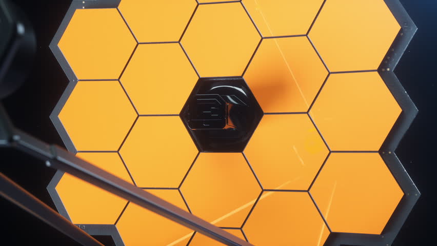 The James Webb space telescope on the background of a planet. The concept of space research