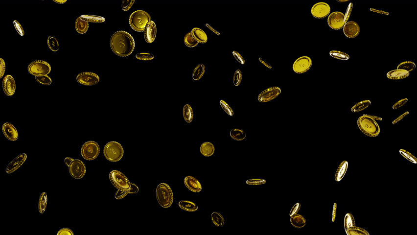 money falling coin falling and bounce isolated on Transparent Background. 3D Illustration