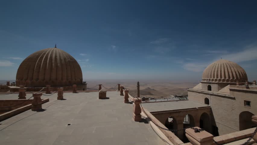 The roof of Stone House in Mardin in Turkey
