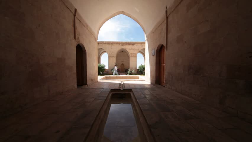 The corridor of stone house in Mardin in Turkey