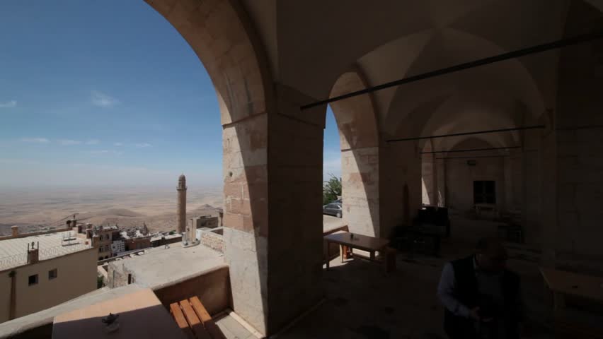 Landscape of Mardin from Stone Building Balcony