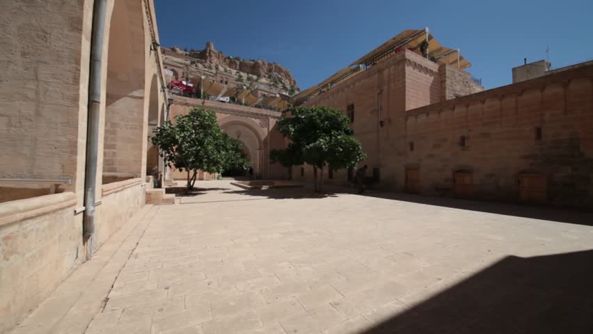The square of Old Stone House in Mardin in Turkey